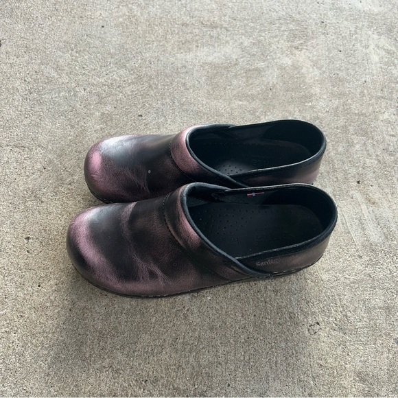 Sanita Shoes - Sanita Professional Clogs Metallic Slip Ons Size 37 Distressed Danish US 6